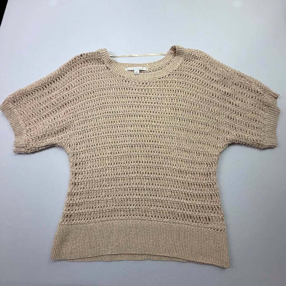 LC Lauren Conrad Women's Short Sleeve Open Knit Sweater